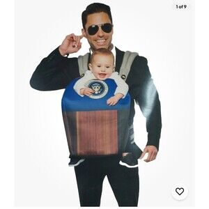 Adult's Baby And Me Secret Service POTUS Carrier Costume‎ Accessory Kit NEW